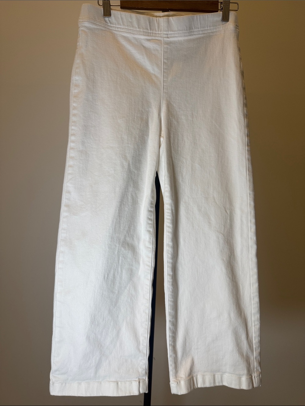 Talbots White Wide Crop Pull On Travel Pants | Size Small